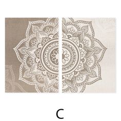 two canvases with the letter c in front of them and an image of a flower on