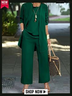 Timeless and Stylish General Pants Elegant Pants Outfit, Elegant Pants, Long Pants Outfit, Two Piece Jumpsuit, Pants Outfits, Long Trousers, Cozy Cardigan, Cardigan Top, Sleeve Cardigan