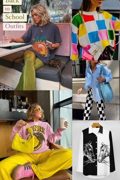 #outfitideas#colourfuloutfits#colourfulfashion#streetstyle Girly Design, Pop Art Design, Article Design, Womens Long Sleeve Shirts, Custom Sweatshirts, Animation Design, Sweatshirt Designs, School Outfits, Aesthetic Fashion