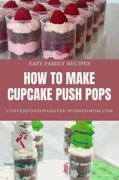 how to make cupcake push pops for christmas