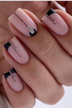 Nagel Tips, Fake Nails With Glue, Black Nail, Manicure E Pedicure, Matte Nails