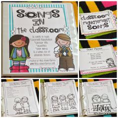 four different pictures of the classroom's activities for students to use in their writing