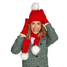 Add a pop of festive, Christmas spirit to your winter look with our Bright Red Hat Scarf and Mitten Set. The red with white trim adds a touch of fun while keeping you warm and cozy with the ribbed hat, scarf, and mittens. Perfect for the holiday season and beyond! Cozy Red Winter Hats, Warm Red Winter Hat, Red Holiday Hats For Winter, Ribbed Hat, Faith Gifts, Hat Scarf, Red Hat, Gifted Kids, Best Jeans