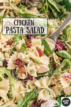 chicken pasta salad with spinach and sun dried tomatoes