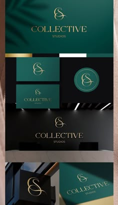 the logo and business card design for collective