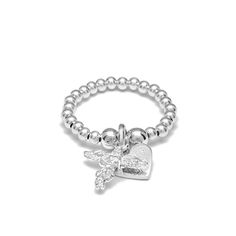 Annie Haak Silver Santeenie My Guardian Angel Ring Angel Ring, Charm Ring, Angel Charm, My Guardian Angel, Special Ring, Charm Rings, Elastic Bracelet, Guardian Angel, Beaded Rings