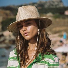 FREE SHIPPING ON ALL ORDERS OVER $50 | 100% SATISFACTION GUARANTEED Click "ADD TO CART" To Get Yours Now | Up To 60% OFF ✨ Fashionable and graceful, this Seashell Beaded Beach Hat With Chain for Women Straw Woven Fedora Hat from Arimonz is a great accessory for your spring and summer. It is a lovely and charming beach attachment hat. The rope is fashionable and also practical to hang on your bag or sling over your neck. Features: 📌 The Ideal Hat, Excellent Quality 📌 Made With Straw 📌 Comes wi Womens Beach Hat, Hippie Top, Luxury Hats, Chloe Brown, Straw Fedora Hat, Beach Hats, Boho Hat, Straw Sun Hat, Straw Fedora