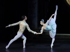 two ballerinas in tutu and leorboam performing on stage