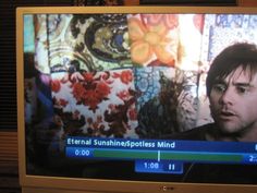 a television screen with the words eternal sunnepotless mind on it