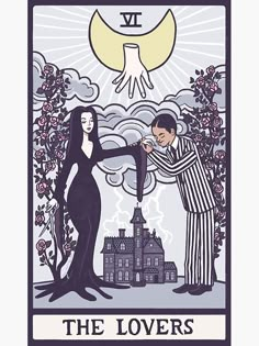 the lovers tarot card with two people holding hands