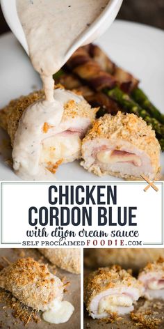 chicken cordon blue with cream cheese sauce