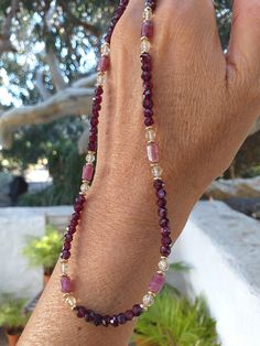 "Sparkly beautiful 14kt Gold Filled Necklace made of multi gemstone, Pink Tourmaline , Red Garnet and Citrine. Width of the Necklace is 4mm.   The total length of the Necklace is 18 \"or 45.72cm.   Weight is 15 grams.  Matching bracelet: https://www.etsy.com/listing/1587928041/pink-tourmaline-garnet-and-citrine-14kt?click_key=fc3e3cc90d7f25e76b6fb95e080b68e603a453f7%3A1587928041&click_sum=71658c49&ref=shop_home_active_1 Stringing is on Soft Flex - Soft Touch 49 Strand Beading Wire, for máximum s Multi Gemstone Necklace, Gold Filled Necklace, Garnet Bracelet, Gemstone Beaded Necklace, Garnet Necklace, January Birthstone, Matching Bracelet, Beading Wire, Matching Bracelets