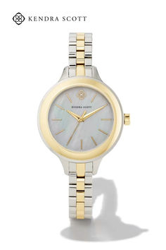 Designed in the most polished of metals and with an anti-scratch sapphire glass case, the Alex Two Tone Stainless Steel 35mm Narrow Watch Band in Ivory Mother-of-Pearl is one you never have to take off. A minimal take on the fan-favorite Alex Watch Band, this elevated timepiece features a shimmering mother-of-pearl face complete with our iconic medallion logo. Kendra Scott Store, Sold Out Sign, Glass Case, Delicate Necklace, Kendra Scott, Watch Band, Shop Earrings, Jewellery And Watches, Mother Of Pearl