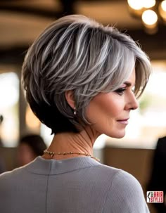 As women gracefully step into their 50s, they often seek hairstyles that exude sophistication, while also catering to the unique needs of fine hair. The layered bob emerges as a timeless and versatile choice, offering both style and practicality for this demographic. In this comprehensive. Women Over 50 Bob Hairstyles, Short Hairstyles With Layers Medium, Short Layered Bob Hairstyles For Thick Hair, Gray Bob Hairstyles Over 50, Short Fine Hair Over 50, Short Haircuts Ideas, Grey Bob Hairstyles, Short Layered Bob Hairstyles, Stacked Bob