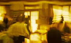 blurry photograph of people in a restaurant