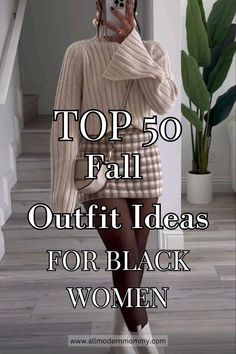 Casual Fall Evening Outfit, All Black Outfit For Fall, Black Woman Business Casual Outfits, Black College Girl Outfits Ideas, Fall Outfits Aesthetic Black Women, Black Women Fall Fashion, Cute Fall Outfits Black Women, Fall Brunch Outfit Black Women, Fall Outfits For Black Women