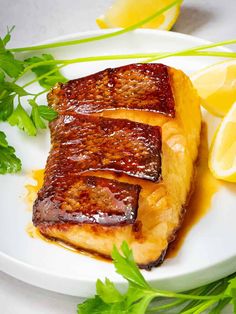 pan sea bass with crispy skin on a white plate