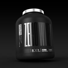 an image of a bottle of zero whey protein on a black background in 3d