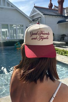 Casa Hat – Tequila & Good Friends Embroidered Snapback Cap Elevate your hat game with the Casa Hat—the perfect tribute to life’s best moments: tequila and good friends. Designed to make a statement, this cap features bold cream and burgundy accents, with "Tequila & Good Friends" embroidered across the front, celebrating the good times that always go hand-in-hand with great company and a good drink. Crafted from high-quality materials, the Casa Hat combines style and comfort with a snapback design that ensures a perfect, adjustable fit for all head sizes. Whether you're out with friends or enjoying a laid-back day in the sun, the Casa Hat is the perfect companion for those who appreciate life's simple pleasures. Key Features: Embroidered Tequila & Good Friends Artwork: Bold burgundy embroid Friends Artwork, Italian Heritage, Activewear Brands, Best Moments, Good Friends, Simple Pleasures, Snapback Cap, Out With Friends, Fun Drinks