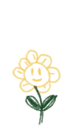 a drawing of a flower with a smiley face drawn on it