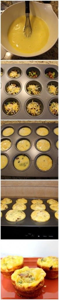 the process of making frittata pies in an oven