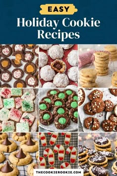 holiday cookie recipes collage with text overlay