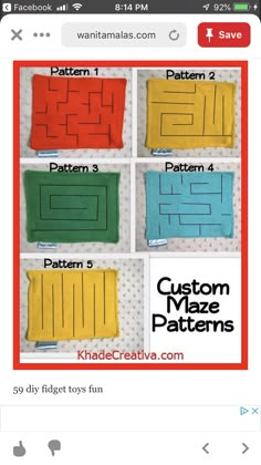 the instructions for how to make an easy pillow with different colors and patterns on it