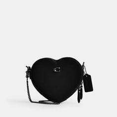 Size: 5.5" X 4.75" X 2" Style # Ce765 Have Questions? Just Ask! Coach Heart Bag, Heart Bag, Christmas 2024, Coach Bags, Crossbody Bags, Black Silver, Bag Lady, Christmas, Silver