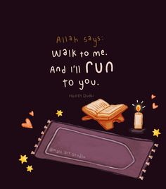 a card with an illustration of bread and a candle on it that reads, always says walk to me and i'll run to you