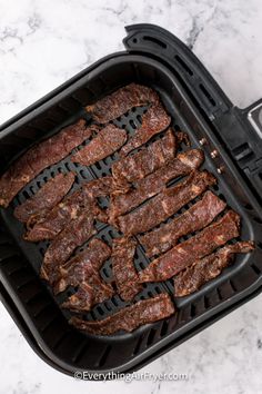 With this Air Fryer beef jerky recipeit has never been easier to whip up a batch of beef jerky at homeA simple and easy snack Air Fryer Venison, Tenderloin In Air Fryer, Air Fryer Beef Jerky, Deer Tenderloin Recipes, Deer Backstrap Recipes, Deer Steak Recipes, Venison Tenderloin Recipes, Jerky Recipes Dehydrator, Jerkey Recipes