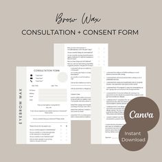 Brow Wax, Consultation Form, Digital Download, Beauty forms, Client Consent Form, Editable template, Brow Artist, Canva Professional, aesthetic and detailed Brow Wax Consultation Form.  These forms are ideal to provide to your clients to fill in when performing a Brow Wax service. Fully customisable and all important information and in depth questions have been written up for you! It can be easily edited in Canva to match your business aesthetic and brand. Perfect for beginners or Professionals. Professional Aesthetic, Lash And Brow Tint, Business Aesthetic, Lash Tint, Tech Aesthetic, Lash Room, Consent Forms, Brow Artist, Eyebrow Tinting