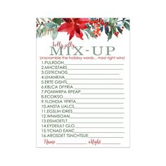 the printable holiday mix up is shown