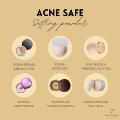 Acne Safe Setting Powder, Acne Safe Powder, Glowup Hacks, Acne Prone Skin Makeup, Makeup Setting Powder