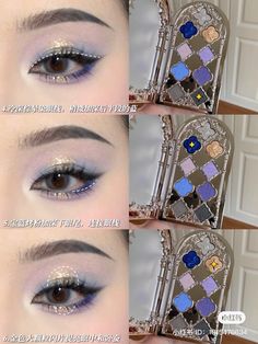 Flower Knows, Purple Eyeshadow, Pink Eyeshadow, Blue Eyeshadow, Glitter Eyes, Eyeshadow Tutorial, Eyeshadow Looks, Inner Child, Liquid Eyeliner