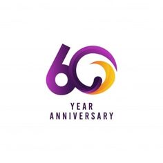 the 60th anniversary logo is purple and orange