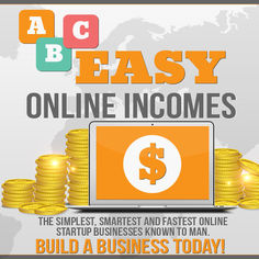 a laptop with stacks of gold coins in front of it and the words easy online income