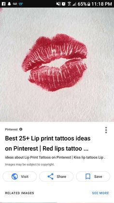 a red lipstick with the words best 25 + lip print tattoos ideas on pinterest