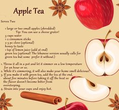 an apple tea recipe with cinnamons and apples