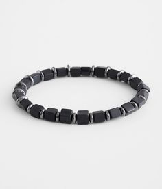 BKE Square Beaded Bracelet - Black , Men's Black Stretch bracelet One size fits most. Apparel & Accessories Casual Black Hematite Jewelry, Black Bead Bracelet Men, Men Bracelet Black, Adjustable Hematite Bracelets, Adjustable Black Rectangular Beaded Bracelets, Masculine Black Bracelet Jewelry, Masculine Black Stainless Steel Bracelets, Beaded Bracelet For Men, Bracelet For Men