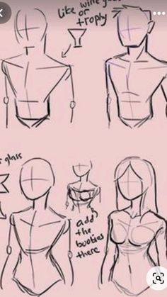 how to draw female torsos with different angles and body shapes, from the side view