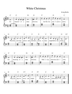 sheet music with the words white christmas on it