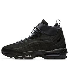 Nike Air Max 95 Sneaker Boot 'Triple Black' 806809-001 Nike Black High-top Sneakers With Air Cushioning, Nike Air Max With Boost Midsole For Outdoor, Nike Air Max High-top Functional Shoes, Nike Air Max High-top, Nike Black High-top Sneakers With Vibram Sole, High-top Sneakers With Air Max Cushioning For Outdoor, Nike Hightop, Converse Chuck Taylor All Star Lugged, Airmax 95