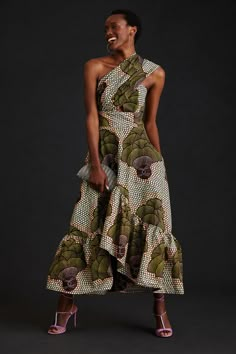 One-Shoulder High-Low Hem Maxi Dress | Nuuly African Clothes, African Prints, African Attire, African Dresses, African Fashion Dresses, Anthropologie Dress, Dresses Formal, African Dress, African Clothing