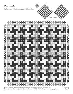 an image of a cross stitch pattern with squares and dots on the bottom, in black and white