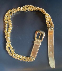 "Authentic 90's Retro Gold Metal Chain Belt with Buckle 29\" to 31\" Waist In good used condition." Metal Chain Belt, Belt With Buckle, 90s Retro, Chain Belt, Vintage Clip, Suspender Belt, Metal Chain, Suspenders, Chain Link