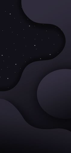 an abstract black and white background with stars in the night sky, as well as wavy shapes