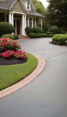 Perfectly Paved Perfection driveway entrance Parking In Front Of House Ideas, Barndominium Driveway Ideas, U Driveway Ideas Front Yards, Teardrop Driveway, Widen Driveway Ideas, Pull Through Driveway, Driveway Circle, Horseshoe Driveway, Driveway Entrance Ideas