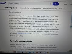 a computer screen with the words spring for quality candles on it