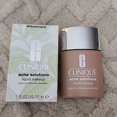 Brand-New In Box, Full-Size Clinique Acne, Clinique Acne Solutions, Acne Products, Coconut Oil For Acne, Cream Caramel, Oil Free Makeup, Skincare Natural, Natural Acne, Home Remedies For Acne