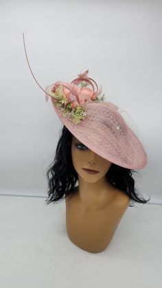 Elegant Blush Fascinator. Comes with clips and headband for a secured and comfortable look.  This will be a great way to add elegance to any,  bridesmaid,  rehearsal dinner,  Wedding guest,  cocktail party, or church outfit. - Rare find - Lightweight  - Ready to ship - Fast Shipping - Free Shipping - Group discount available - Customize by adding different color flowers and or feathers It comes in other colors see their links below: Check my store for styles and colors.  etsy.com/shop/Hatsandpearls Find more at my website for more styles: www.hatsandpearls.com  Reach out to me if you can't find what you are looking for.  I can make cake custom orders and help you style and match your outfit  Tag and share your pictures when you wear and style our hats.  Instagram: @hats_pearls Facebook: Ha Fitted Top Hat With Curved Brim For Spring, Elegant Adjustable Hat Bands For Party, Spring Fascinator With Structured Crown And Adjustable Fit, Fitted Short Brim Mini Hats For Kentucky Derby, Fitted Mini Hat With Short Brim For Kentucky Derby, Elegant Adjustable Mini Fedora Hat, Elegant Adjustable Mini Fedora, Spring Fascinator With Fitted Curved Brim, Spring Adjustable Fascinator With Structured Crown